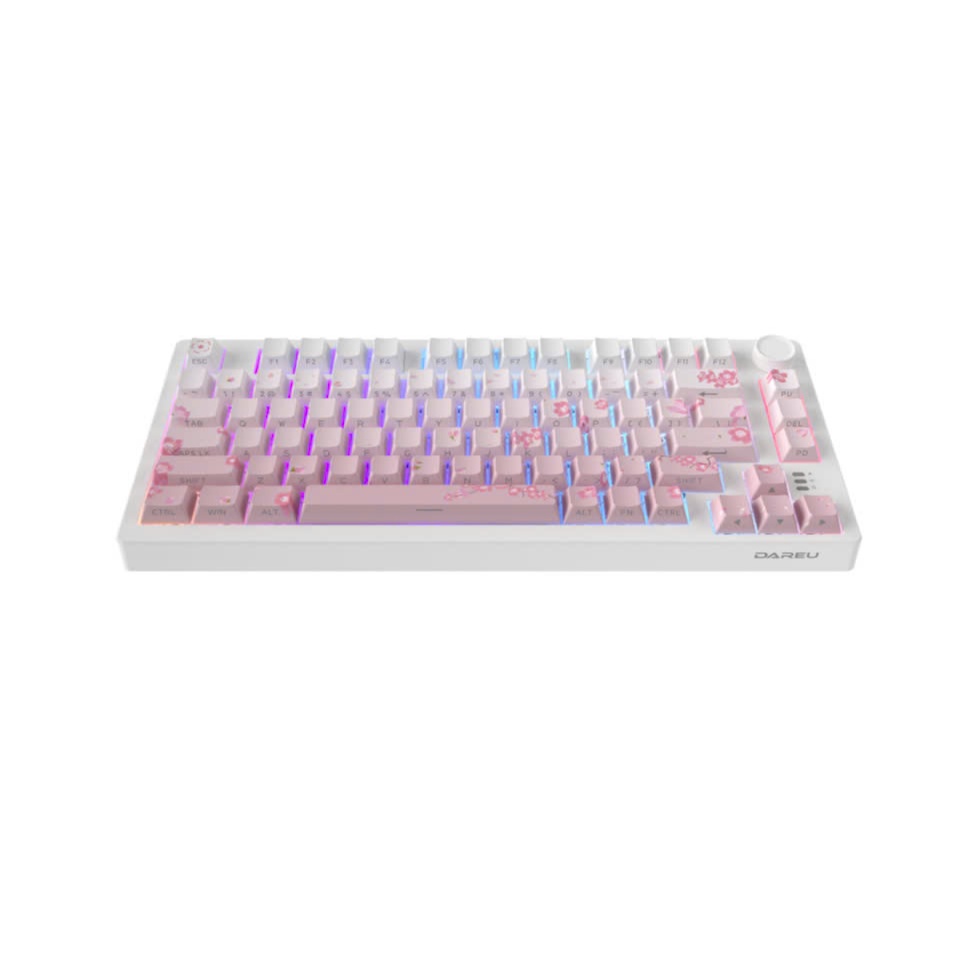 Bàn phím cơ Gaming DAREU EK75 PRO Sakura Pink (TRIPLE MODE: Type-C - Bluetooth - USB 2.4G ) | BigBuy360 - bigbuy360.vn