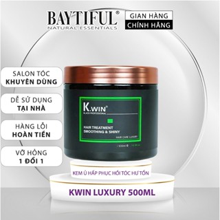 Kem ủ tóc phục hồi hư tổn hấp tóc argan siêu mềm mượt tóc khô xơ uốn nhuộm duỗi K.win luxury smoothing and shiny 500ml