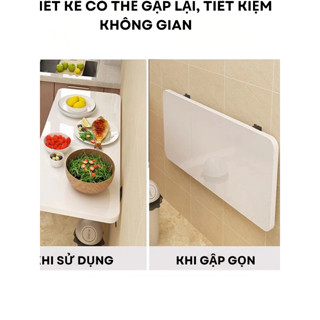 Bàn làm việc treo tường gấp gọn Minh Như bàn học thông minh đa năng khung sắt chắc chắn mặt bàn gỗ MDF cao cấp - D59