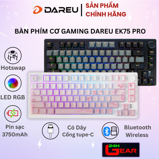 Bàn phím cơ không dây DAREU EK75 PRO - Black Golden (Triple Mode, Gasket Mount, RGB)