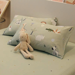 Set vỏ chăn ga gối cotton living. mẫu động vật