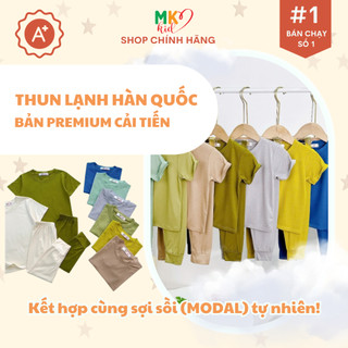 Bộ thun lạnh cộc tay dài tay cho bé MK Kid cho mùa thu đông chất liệu mềm mịn thoáng khí