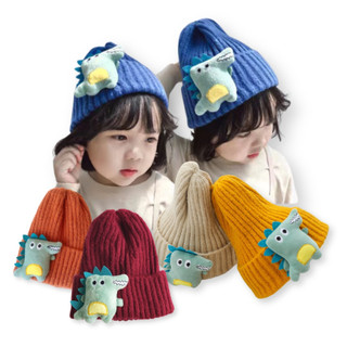 Mũ Len Cho Bé Trai Và Bé Gái, PK31A, Từ 1-5 Tuổi, 6 Màu, Trang Trí Con Khủng Long Dễ Thương, Giữ Ấm Bé Nhỏ Tuổi