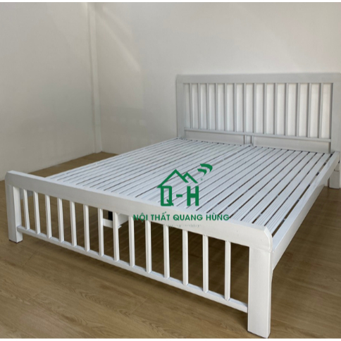 GIƯỜNG SẮT 4X8 MÀU TRẮNG 1M8 X 2M GIÁ RẺ HCM