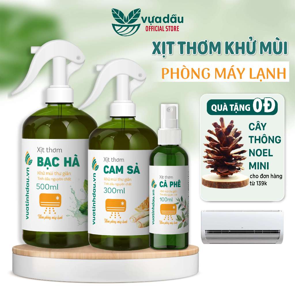 Chai Xịt Thơm Khử Mùi Phòng Máy Lạnh VUATINHDAU 100ml/300ml/500ml Khử Khuẩn,Thơm Phòng Lạnh