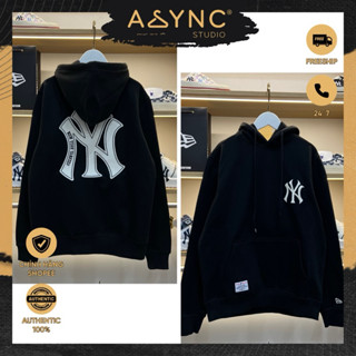 (Auth) Áo Khoác Nỉ Hoodie New Era x MLB NY New York Yankees Màu Đen Logo Trắng Thêu CODE: 13781158 | Async Studio