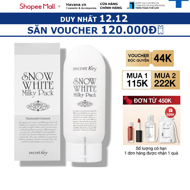 Kem Ủ Trắng Secret Key Snow White Milky Pack (200ml)