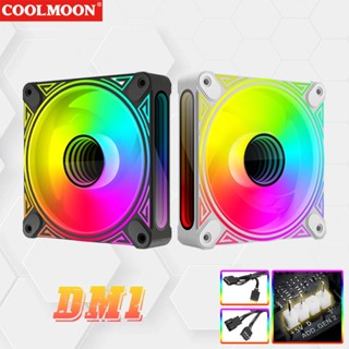  Quạt Tản Nhiệt Fan Case Coolmoon DM1  ARGB  HUB Remote - Quạt Case 12cm 