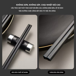 Set 10 Đôi Đũa Nhật Kháng Khuẩn, Sợi Thuỷ Tinh, Chịu Nhiệt Độ Cao, Đũa Chống Trượt, Đũa Ăn An Toàn Cho Sức Khoẻ