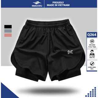 Quần Đùi Short Thể Thao Ngắn 2 Lớp Tập Gym Nam KSM Lai Bầu Túi Zip Chạy Bộ Bơi Lội Q264 