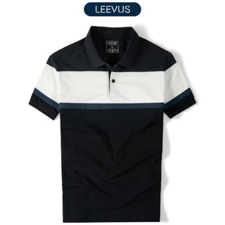 Áo Polo nam STRIPED BLOCK LEEVUS phối màu, vải CVC cá sấu, form regular APL312