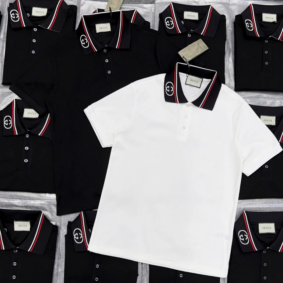 Áo polo GC hoạ tiết thêu hình cổ phong cách siêu đẹp - Áo polo nam chất liệu cotton gai 100%