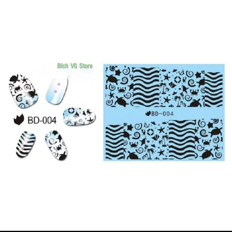 Decal dán móng nước mã BD
