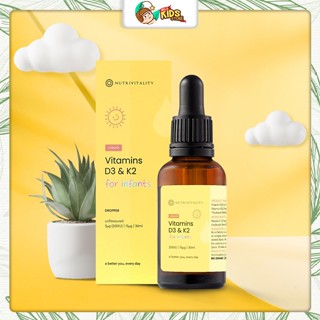 Vitamin D3 K2 MK7 Nutrivitality cho bé 30ml nội địa Anh Uk-Nutrivitality