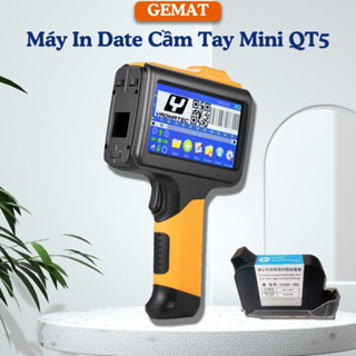 Máy In Date Cầm Tay Mini GEMAT QT5 Chiều Cao In 2 Đến 12.7mm Chuyên In Hạn Sử Dụng Ngày Sản Xuất Logo Ảnh Mã QR