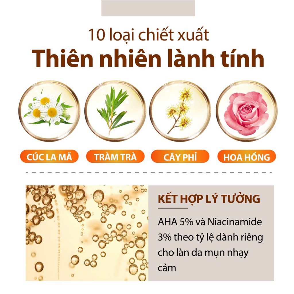 Toner Milaganics Hoa Cúc & AHA Ngừa Mụn, Giảm Dầu 250ml Hasaki Sản Phẩm Chính Hãng