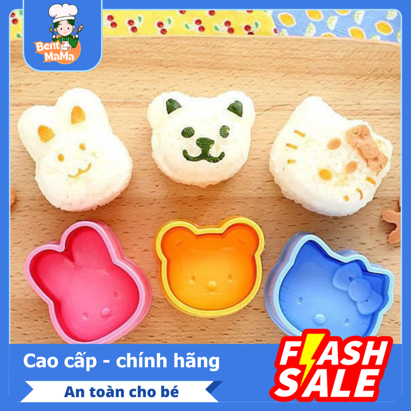 SET 3 KHUÔN ÉP CƠM BENTO THỎ GẤU MÈO