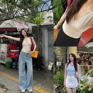 Áo Croptop Cổ Yếm Linen Hở Lưng Cột Dây Basic Quyến Rũ Phối Mọi Outfit Mùa Hè Đi Biển, Đi Chơi MA373 Noiree