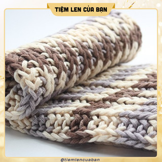 Len ống cotton love bảng màu loang 100g đan khăn đan áo