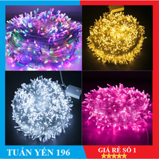  Dây đèn LED trang trí có   không nháy chớp 100m  trắng vàng nhiều màu cây thông nhà sân vườn giáng sinh 