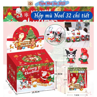  Hộp quà hình Noel unbox túi mù cho bé gồm 32 chi tiết kem móc khóa.Tiệm Nhà Sóc 