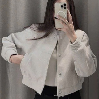 Áo Khoác Bomber Dạ Ép Dáng Ngắn Croptop Nữ Thu Đông Mặc Tết 2025 Ma351 Noiree