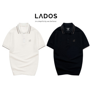 Áo thun polo ngắn tay nam LADOS-9195 thêu hình ngựa vải thun vân ngang cao cấp trẻ trung năng động