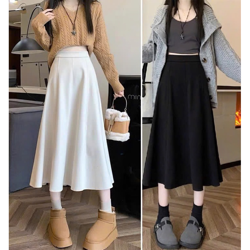 Chân váy dáng dài công sở chữ A có túi 2 bên chất liệu trượt hàn cao cấp phong cách trẻ trung sang t