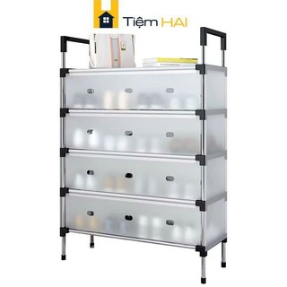  Kệ Inox 5 Tầng Có Vách Ngăn Chắn Bụi Giá Inox Để Giày Dép 5 Tầng Có Nắp Đậy Tủ Giày Thế Hệ Mới Đa Năng 