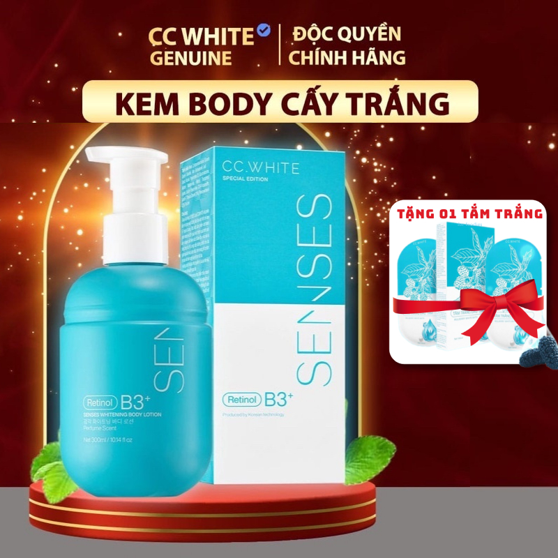 [Mua 2 tặng 1] BODY CẤY TRẮNG CC WHITE - Body cấy trắng SENSES chính hãng tặng tắm trắng CC white