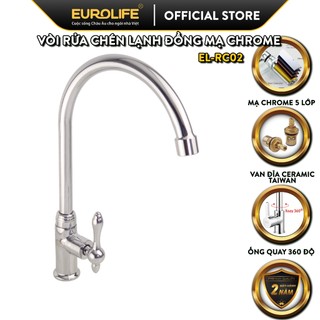 Vòi rửa chén lạnh Đồng mạ Chrome Eurolife EL-RC02