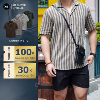 Áo Sơ Mi Kẻ Sọc Nam Kelly MK CLEVER Chất Đũi thô mềm mịn thoáng mát, chống nhăn, form rộng hằng ngày