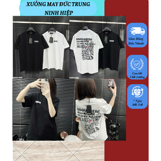 Áo Phông Đê Ét Quy Hoạ Tiết Logo In Trước Ngực Và Chữ Sau Lưng Siêu Đẹp Đầy Đủ 2 Màu Cho Anh Chị Em