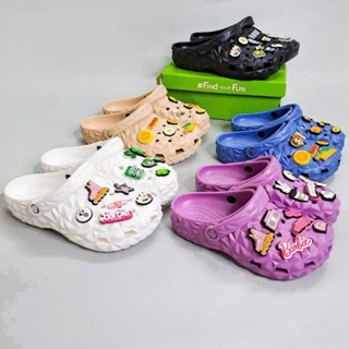 Dép classic geometric unisex chính hãng tặng 10 jibbitz sticker, dép sục classic sầu riêng nam nữ Nhà Cá Sấu