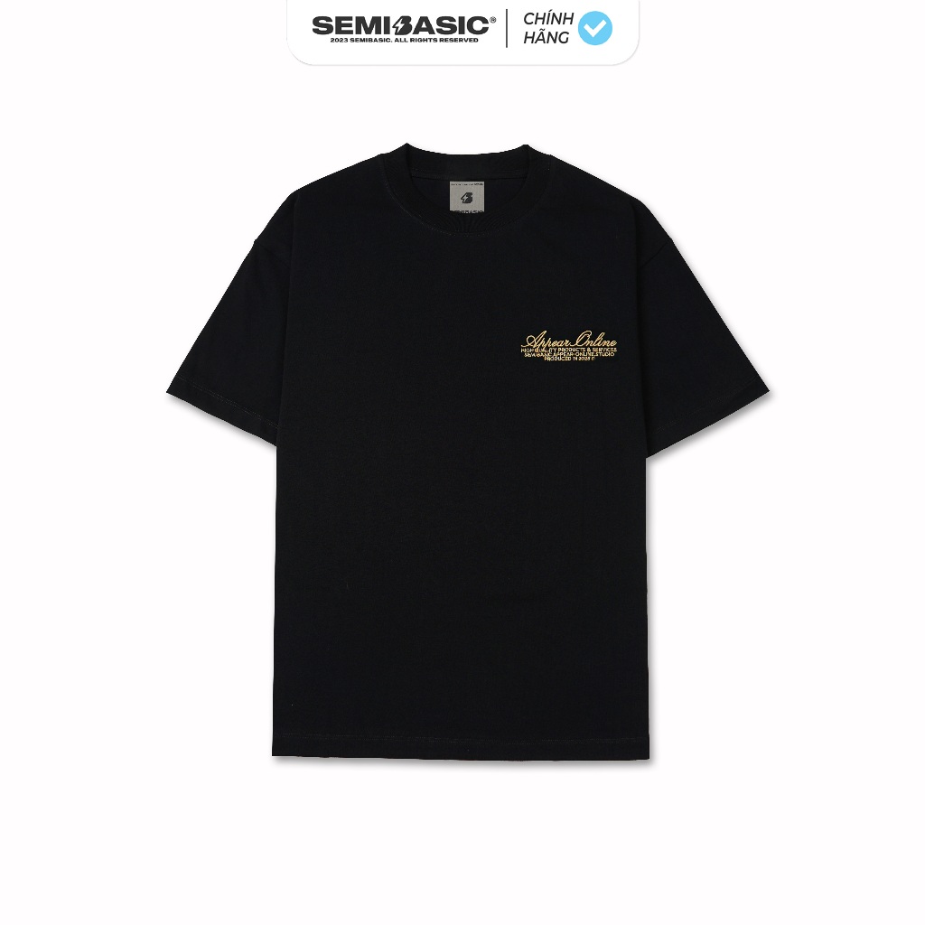 Áo thun unisex Semibasic Appear Online/ Đen | BigBuy360 - bigbuy360.vn