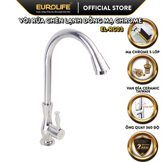 Vòi rửa chén lạnh Đồng mạ Chrome Eurolife EL-RC03