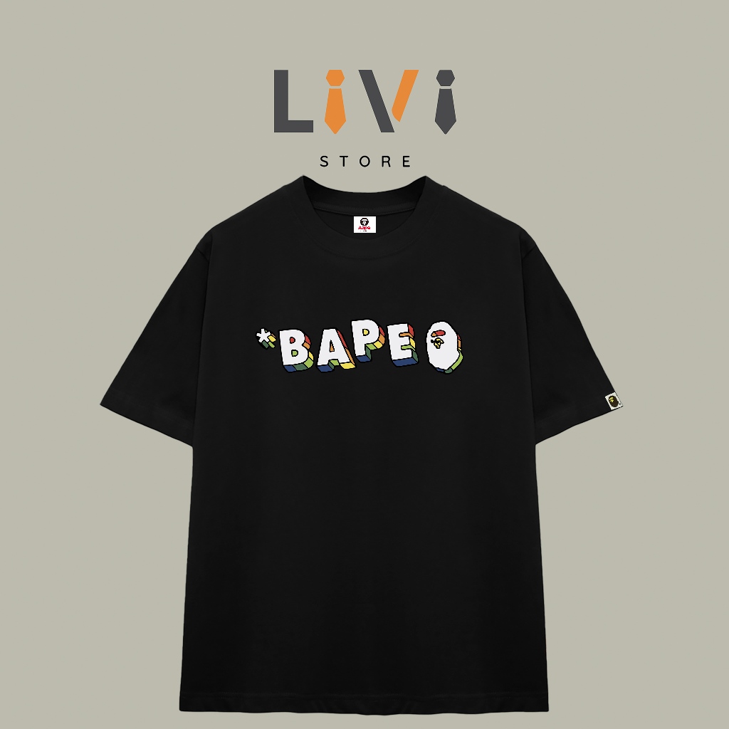 Áo thun Bape Text BP205 nam nữ phong cách Authentic – LiVi Store