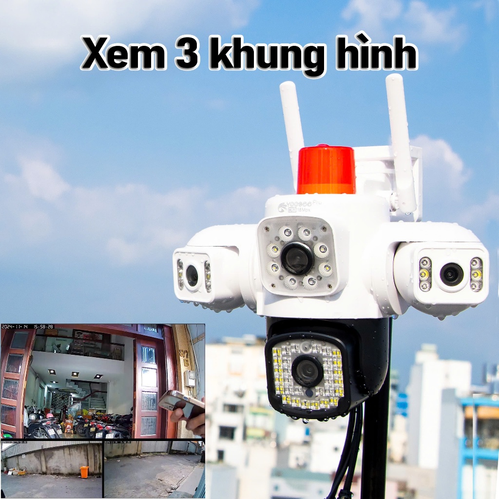 Camera Yoosee 3 MẮT MÁY BAY ĐỘC LẬP 18MP, xoay 3 mắt cùng lúc đa chiều, đầy đủ tính năng, bảo hành 1 năm CHÍNH HÃNG | BigBuy360 - bigbuy360.vn