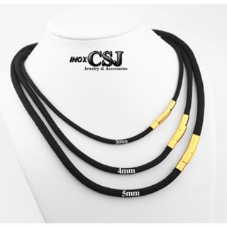  DÂY CHUYỀN DÙ ĐEN THÁI KHÓA INOX MẠ VÀNG 