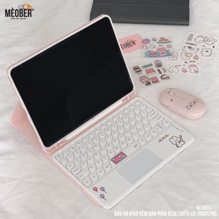 Bao da kèm bàn phím có trackpad dành cho i pad Air4/5/6/7 i pad Pro 2018-2020-M1/2/4 i pad gen 5-6-7-8-9-10-11 by meober