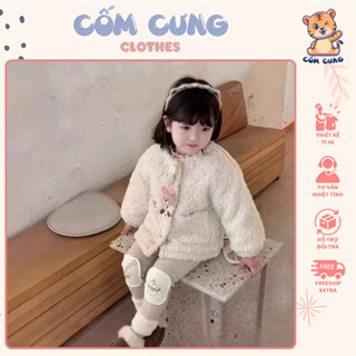 Quần Kẻ Lót Lông Ấm Áp Cho Bé Họa Tiết Người Tuyết - Gấu Quần Bông Đáng Yêu