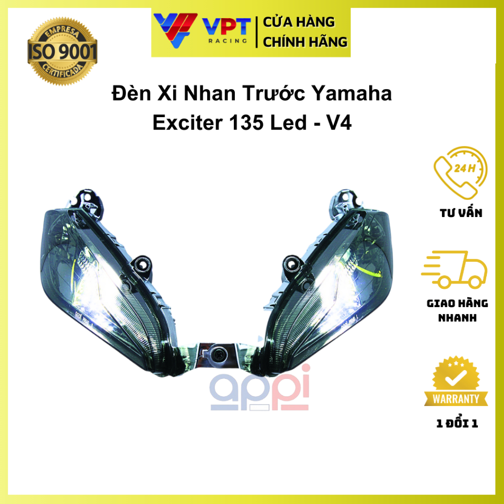 Đèn xi nhan LC135 | Xi nhan trước LC 135 V4, V7 led cam khói chính hãng APPi 55D-H331/20