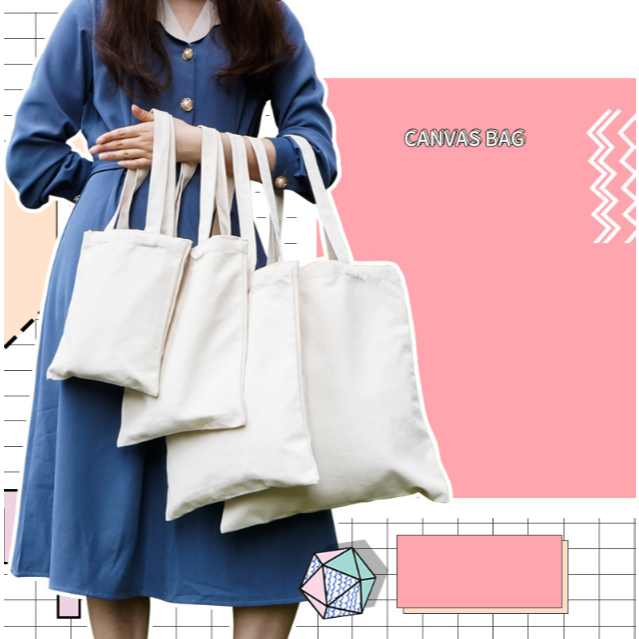 Túi tote không khoá Túi vải bố túi canvas trơn đen trắng nhiều size TT0