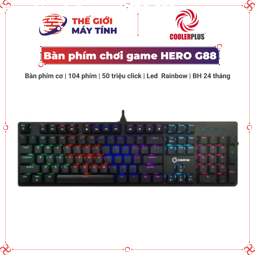 Bàn Phím HERO G88 - Full Size, LED Xuyên Phím, Chống Nước, OTEMU BLUE Switch