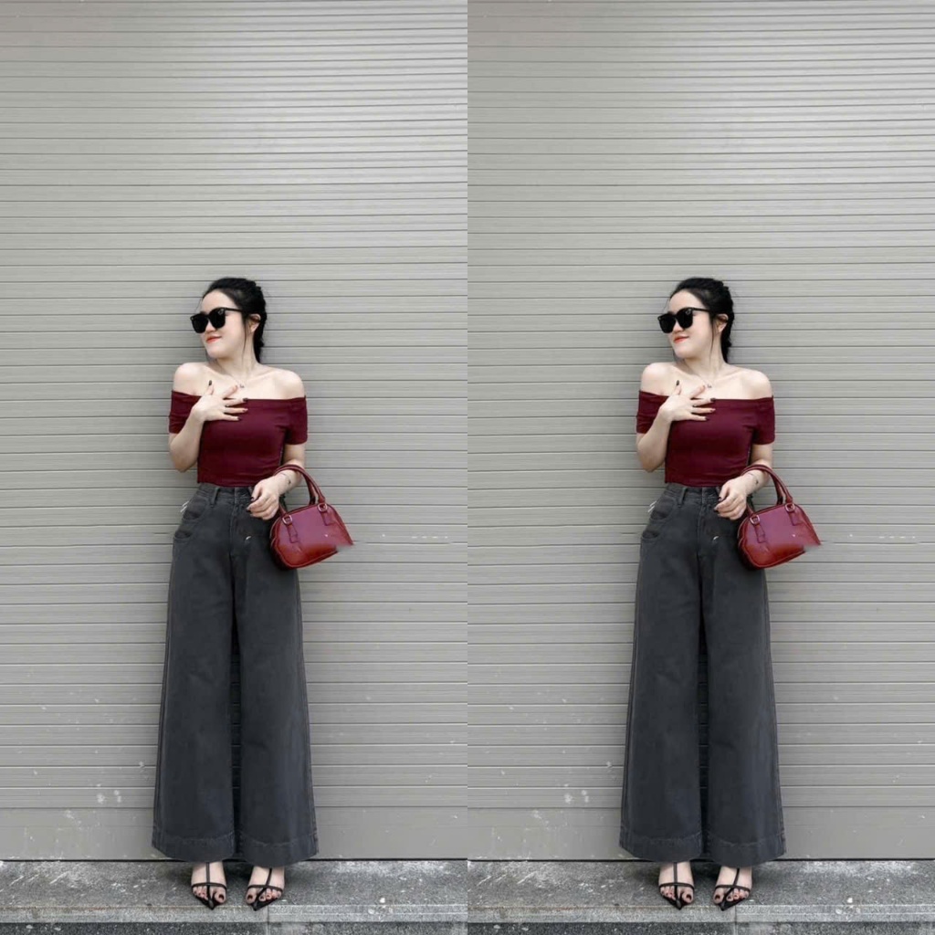 Quần bò ống rộng nữ cạp cao quần jeans ống rộng lưng cao, vải bò 2024 | BigBuy360 - bigbuy360.vn