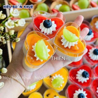 50 Ly Mousse Trái Tim Đựng Bánh Lạnh, Ly Mica Không Nắp 70ml [5040]