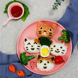 [Cao cấp] BỘ DỤNG CỤ ÉP CƠM BENTO HÌNH MÈO NEKO