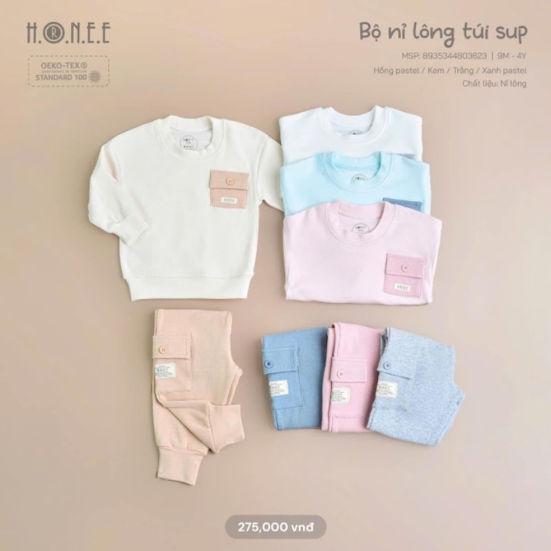 <xả kho>bộ nỉ lông túi sup hrnee