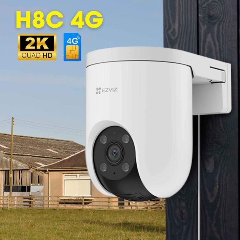 Camera Ezviz (H8C-3MP-2K | H5-5MP-3K) 4G - sử dụng Sim 4g, không cần wifi, Xem đêm có màu, Báo động 
