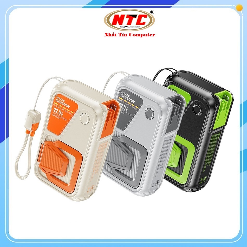 [CHỨNG NHẬN CCC] tích điện không dây 15w WK Design WP-95 20000mAh TypeC & LN out 20W - chân cắm 220v